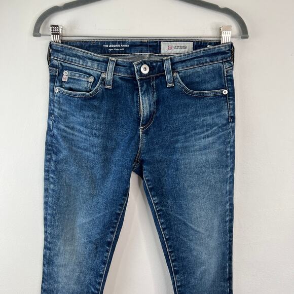 AG Adriano Goldschmied Blue Jeans Super Skinny Legging Ankle Raw Hem Size 26 - Picture 2 of 8